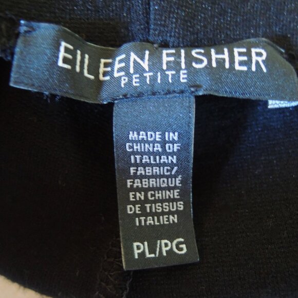 Eileen Fisher Black Stretch Straight Wide Leg Pants PL - Picture 6 of 7